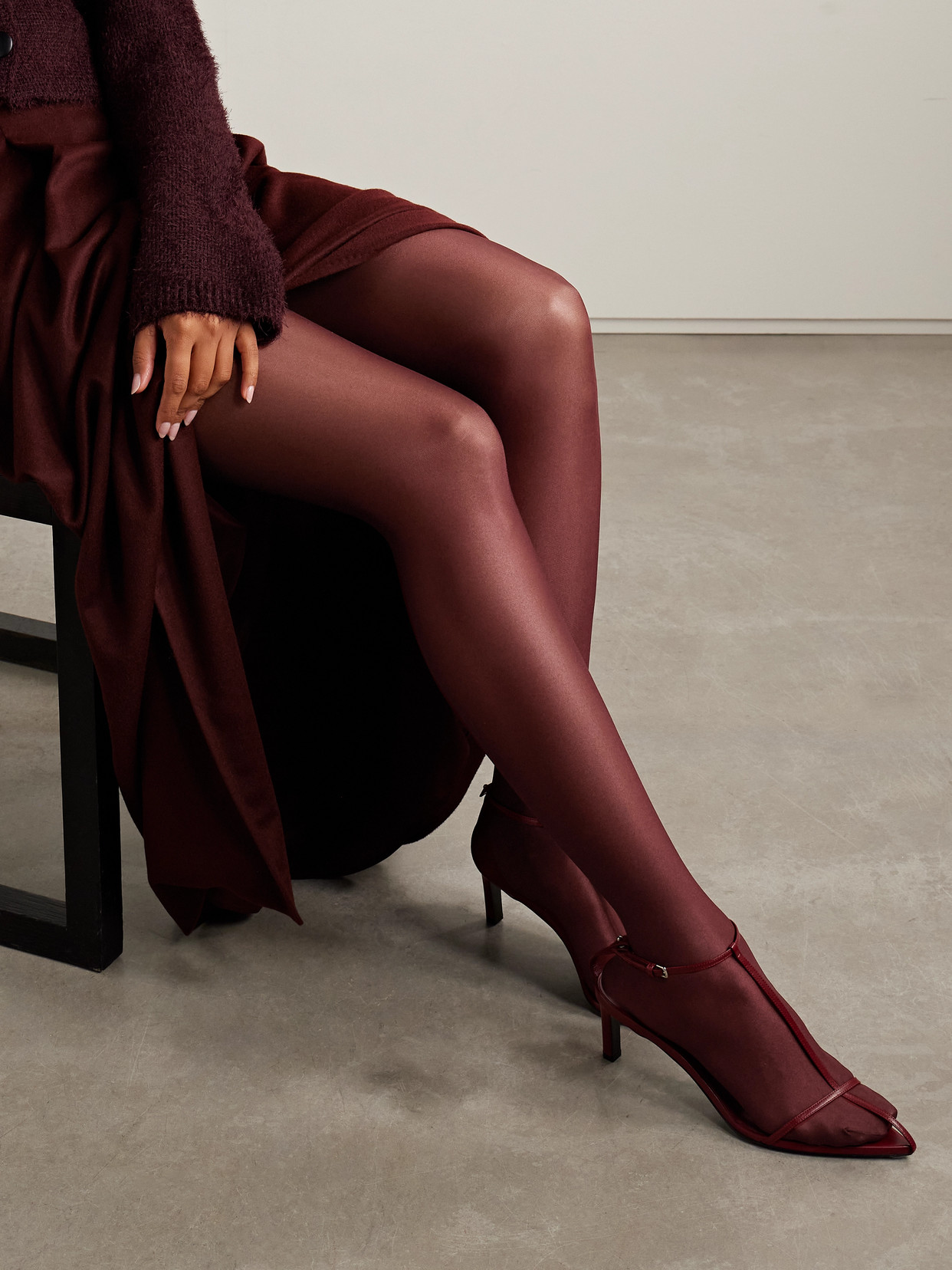 Wolford Neon 40 Denier Tights In Burgundy