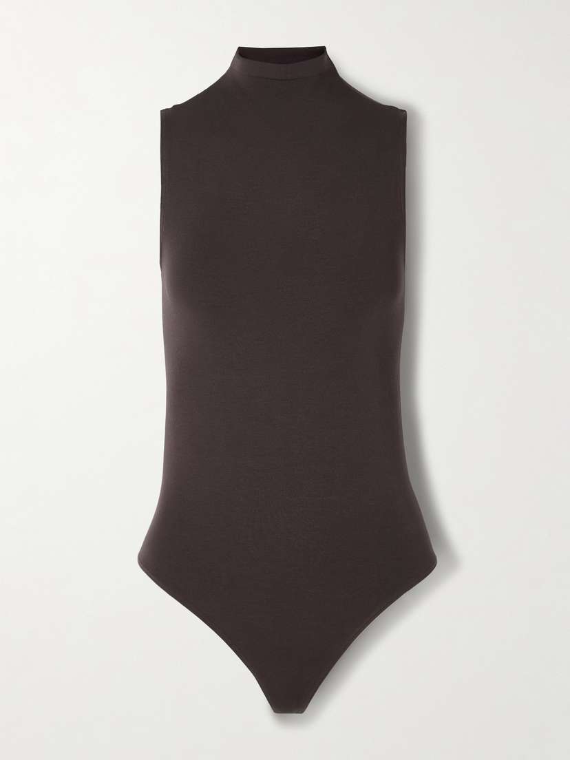 Wolford Stretch-jersey Turtleneck Thong Bodysuit