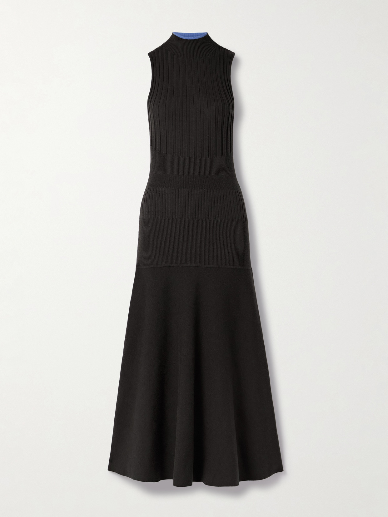 Proenza Schouler White Label Ezme Paneled Knitted Midi Dress In Brown