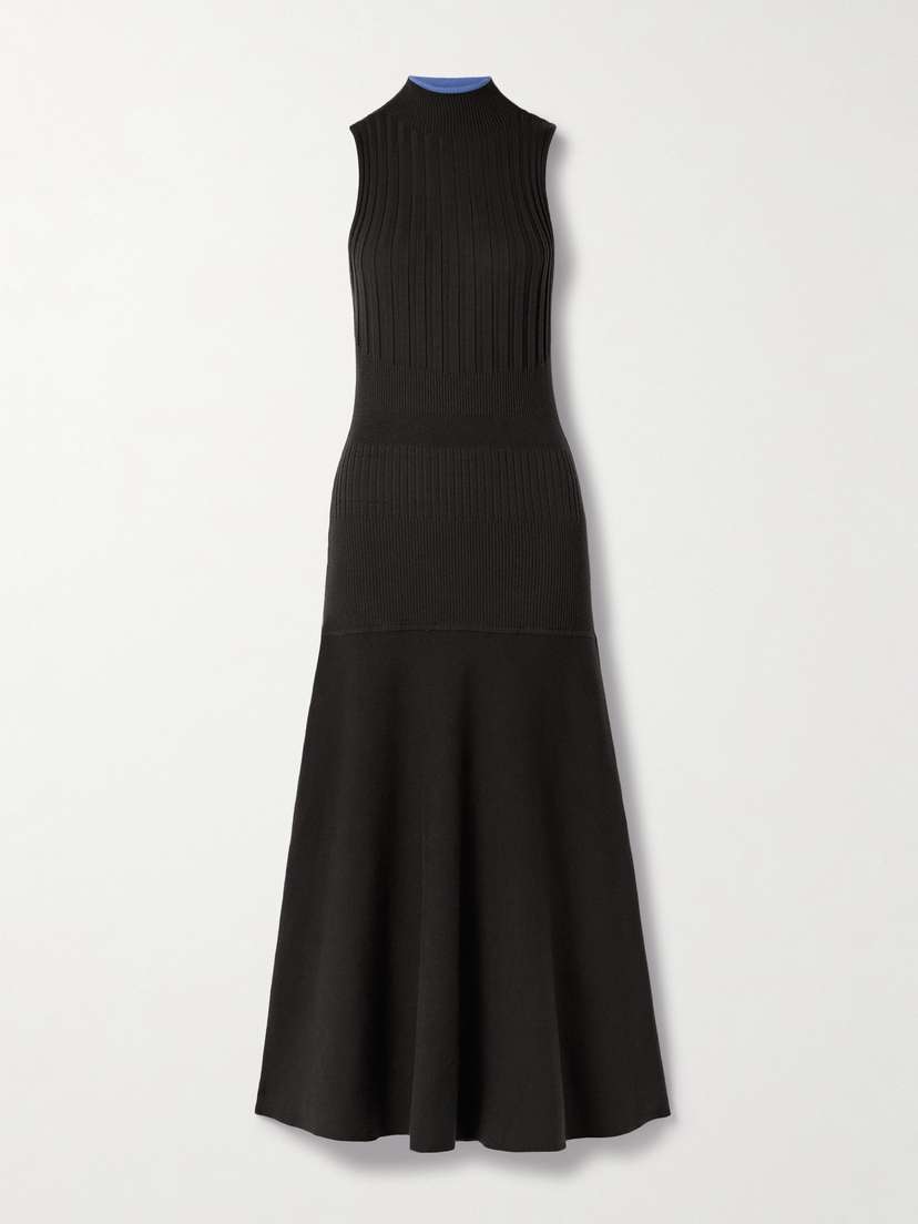 Proenza Schouler White Label Ezme Paneled Knitted Midi Dress