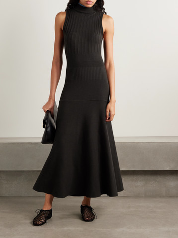 Proenza Schouler White Label Ezme paneled knitted midi dress