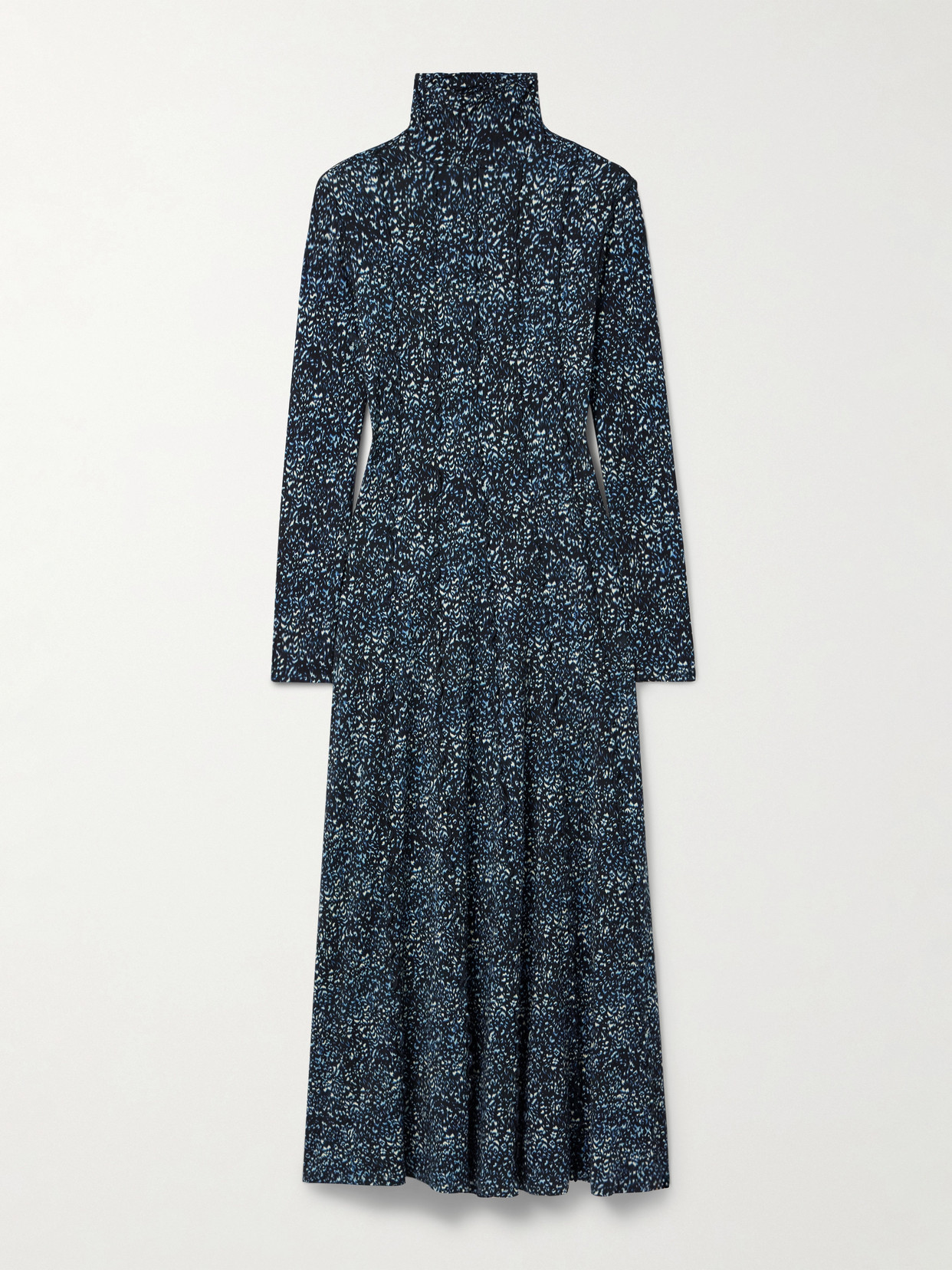 Proenza Schouler White Label Mabel Ruffled Cheetah-print Jersey Turtleneck Maxi Dress In Brown