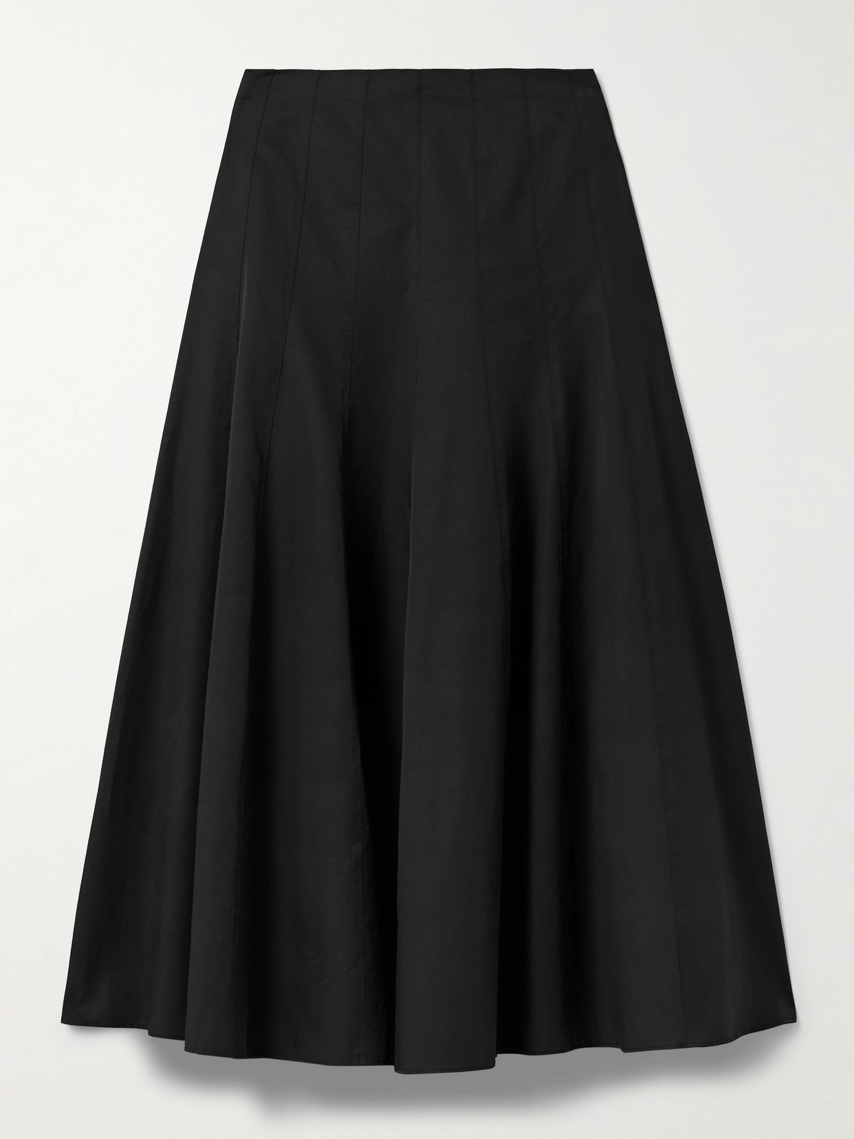 Proenza Schouler White Label Heidi Pleated Cotton-blend Midi Skirt In Black