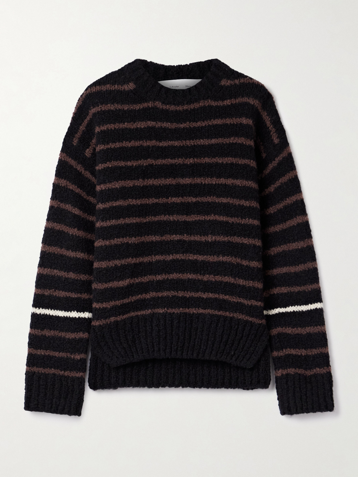 Proenza Schouler White Label Leonie Sweater In Stripe Wool Black Multi In Black