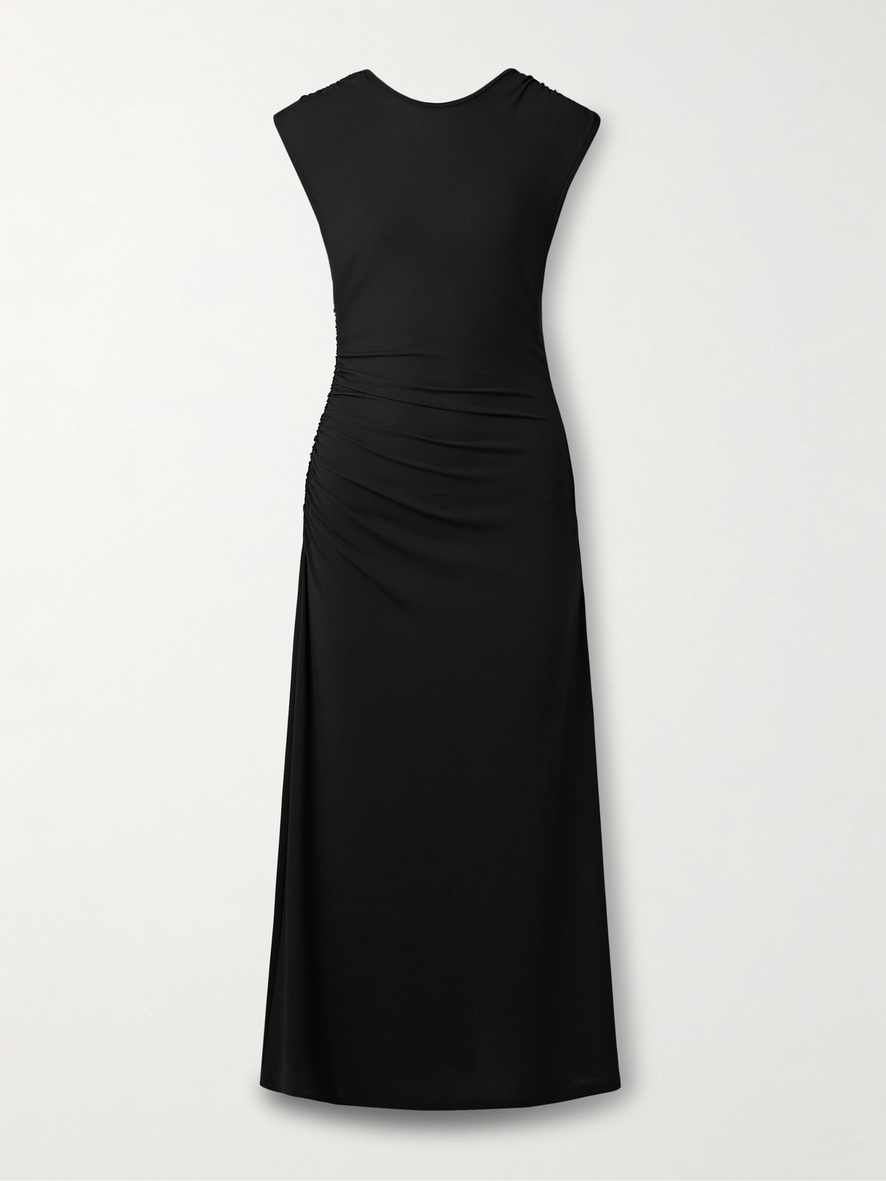Proenza Schouler White Label Mimi Ruched Crepe-jersey Maxi Dress In Black
