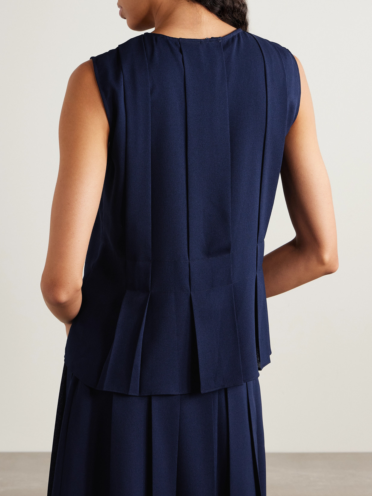Proenza Schouler White Label Makayla Pleated Crepe Tank In Blue