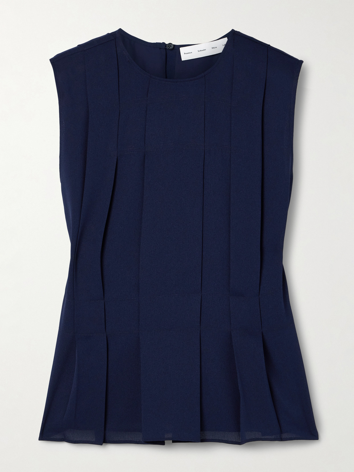Proenza Schouler White Label Makayla Pleated Crepe Tank In Blue