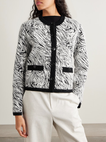 Proenza Schouler White Label Amina brushed jacquard-knit cardigan