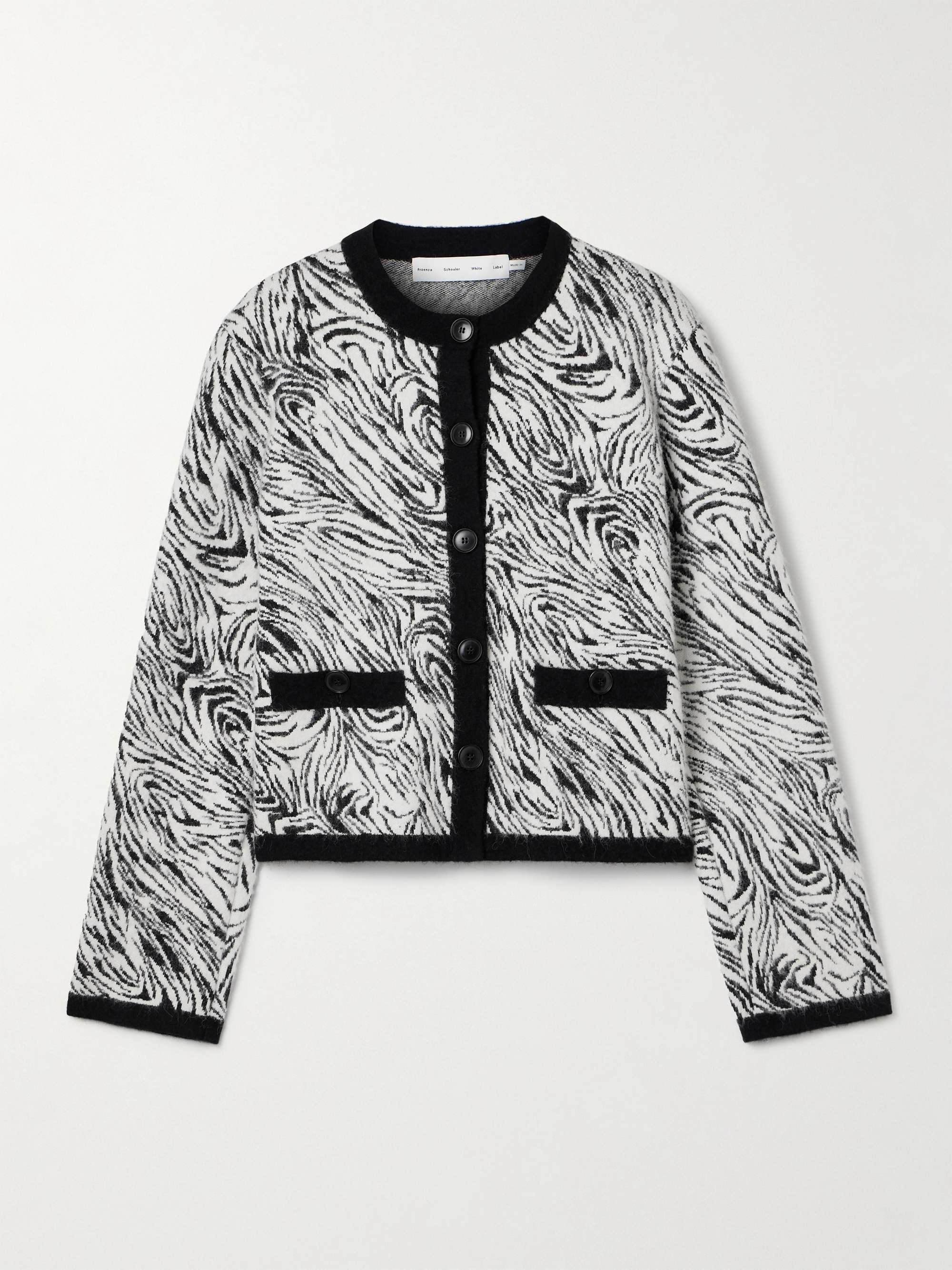 ジャケット・アウター PERVERZE brushed jacquard knit cardigan PROENZA SCHOULER WHITE LABEL Amina brushed jacquard-knit