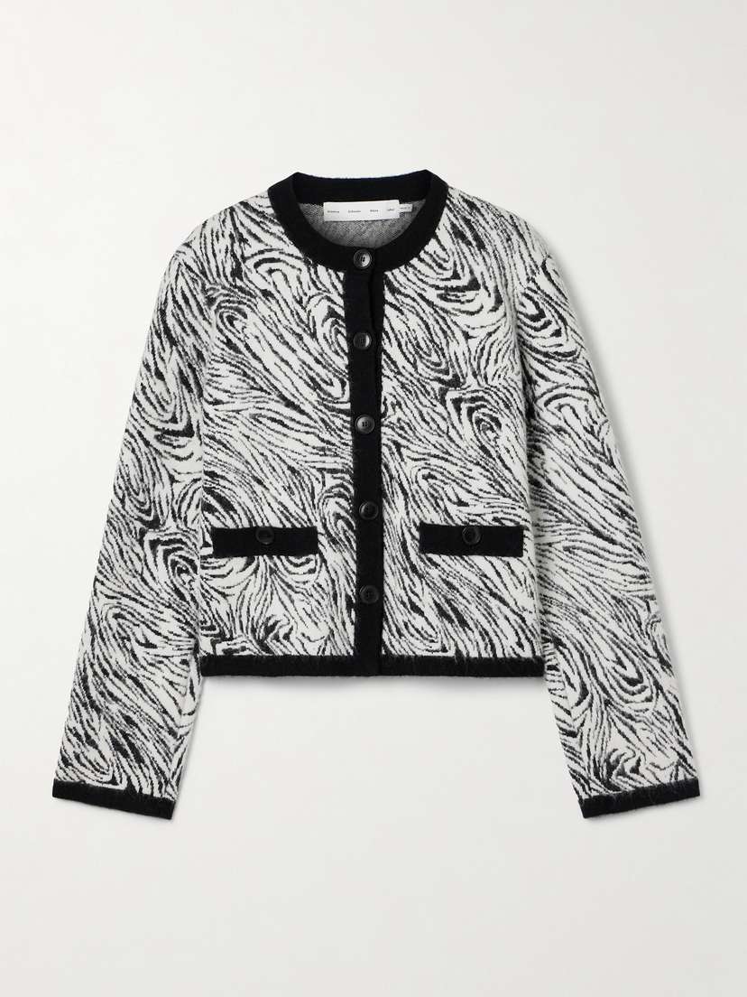 Proenza Schouler White Label Amina Brushed Jacquard-knit Cardigan