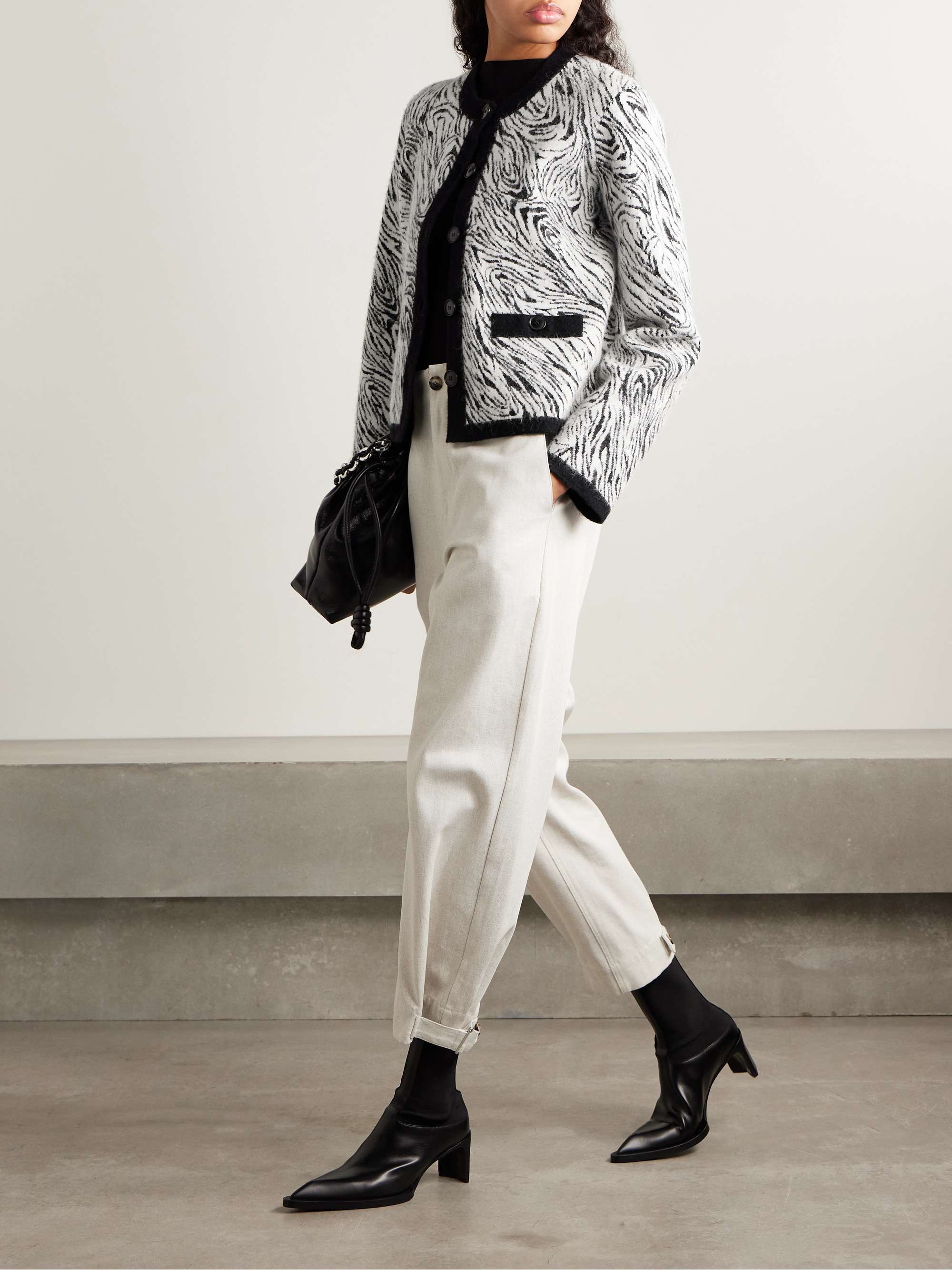 ジャケット・アウター PERVERZE brushed jacquard knit cardigan PROENZA SCHOULER WHITE LABEL Amina brushed jacquard-knit