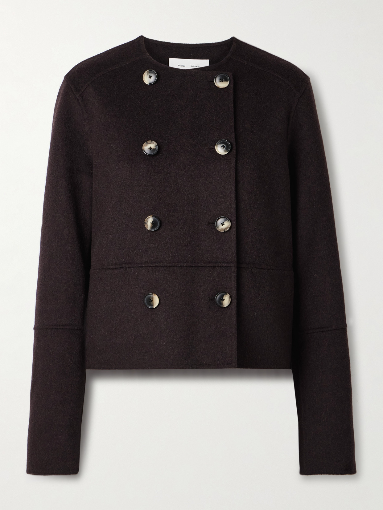 Proenza Schouler White Label Courtney Double-breasted Wool-blend Felt Jacket In Brown