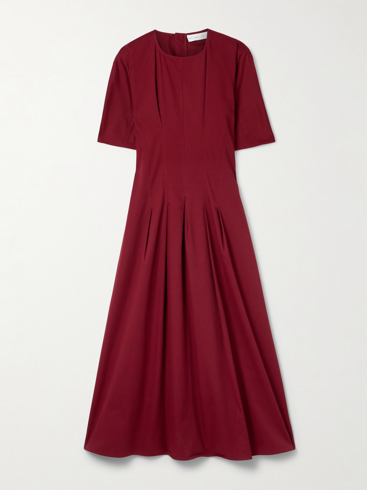 Proenza Schouler White Label Ainsley Pleated Brushed Cotton-blend Twill Midi Dress In Burgundy