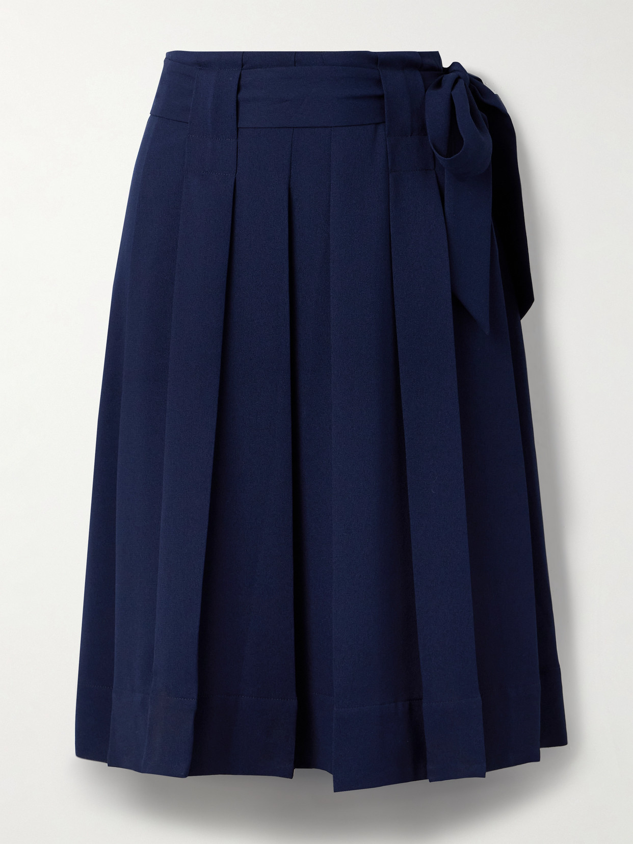 Proenza Schouler White Label Jess Belted Pleated Crepe Skirt In Blue