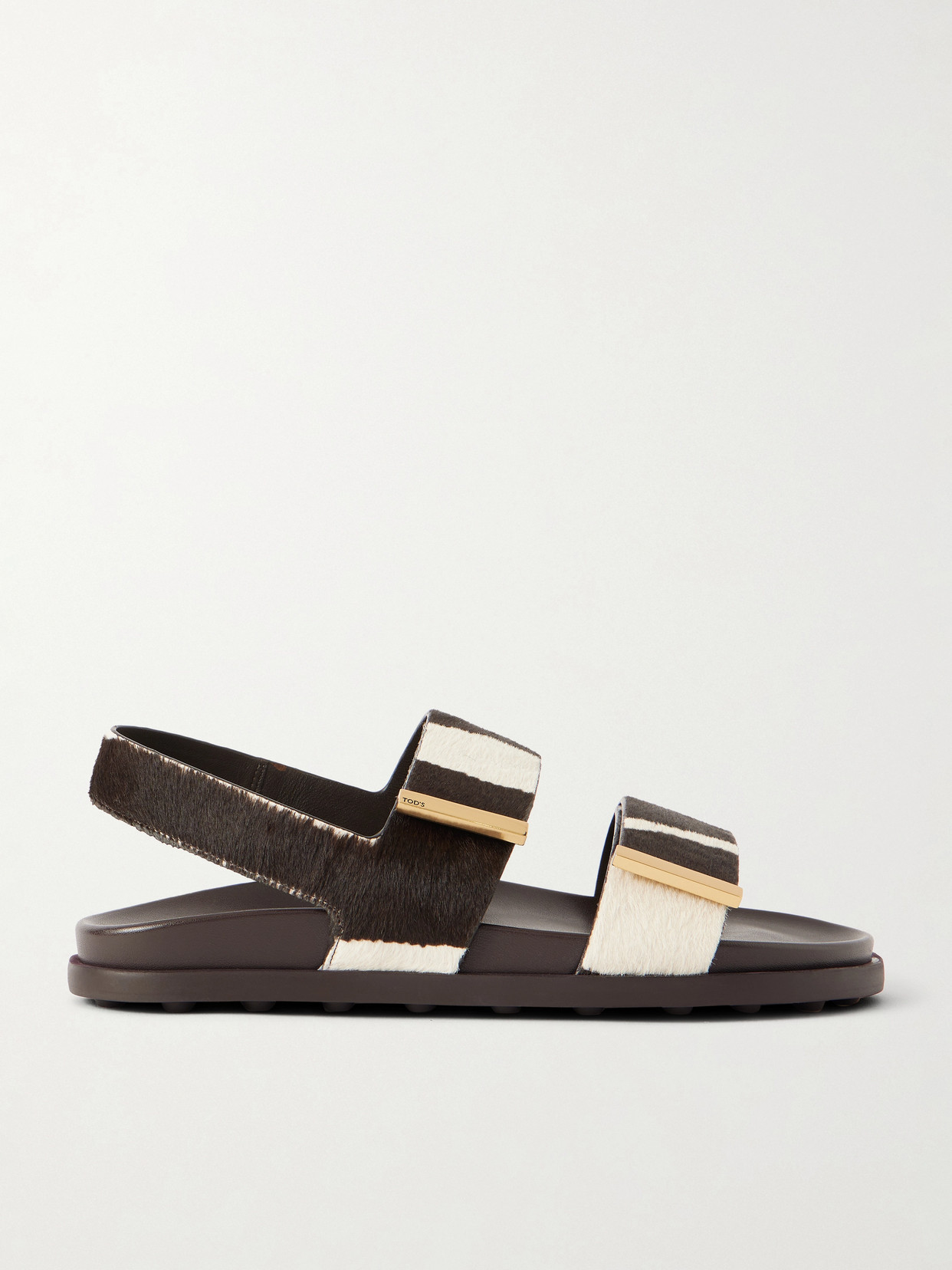 Tod's Zebra-print Pony Hair Slingback Sandals In Multi