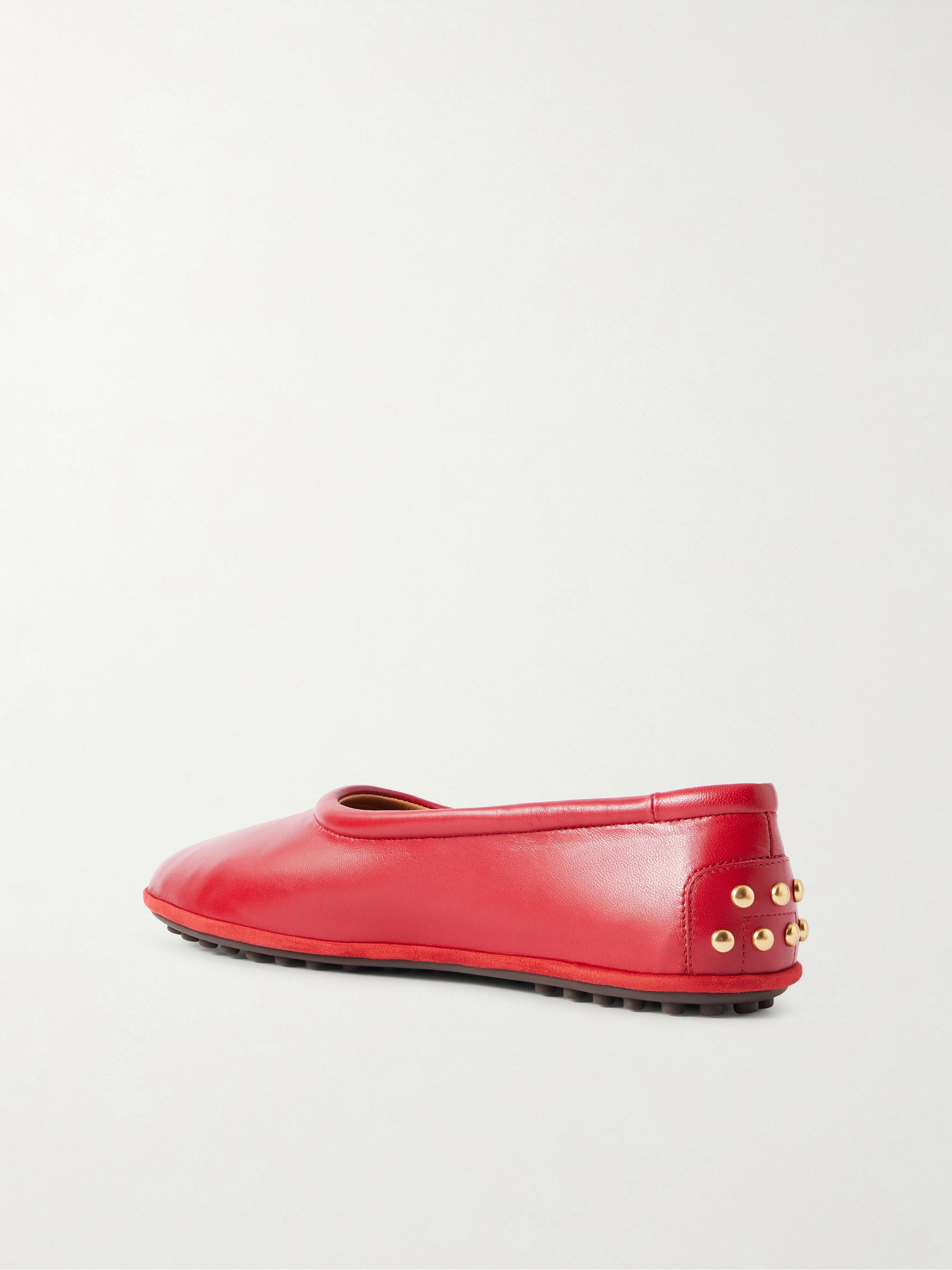 Tod's Studded glossed-leather ballet flats thumbnail