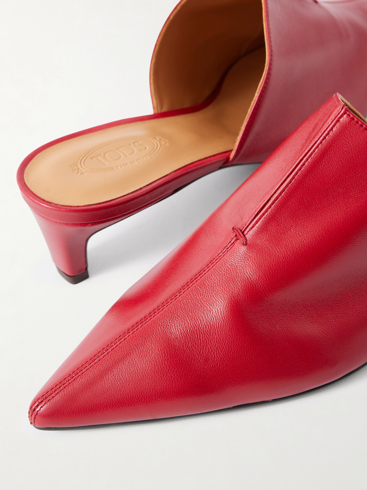 Glossed-Leather Mules