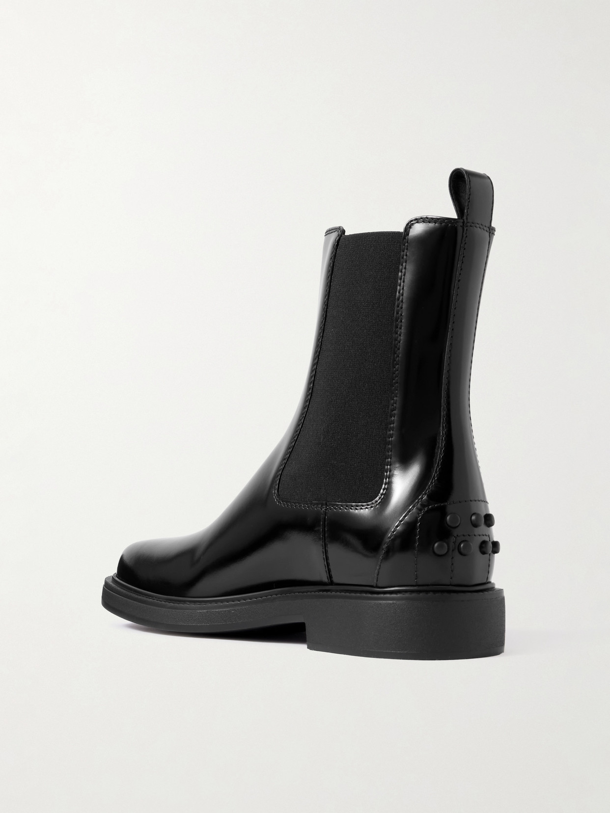 Glossed-Leather Chelsea Boots