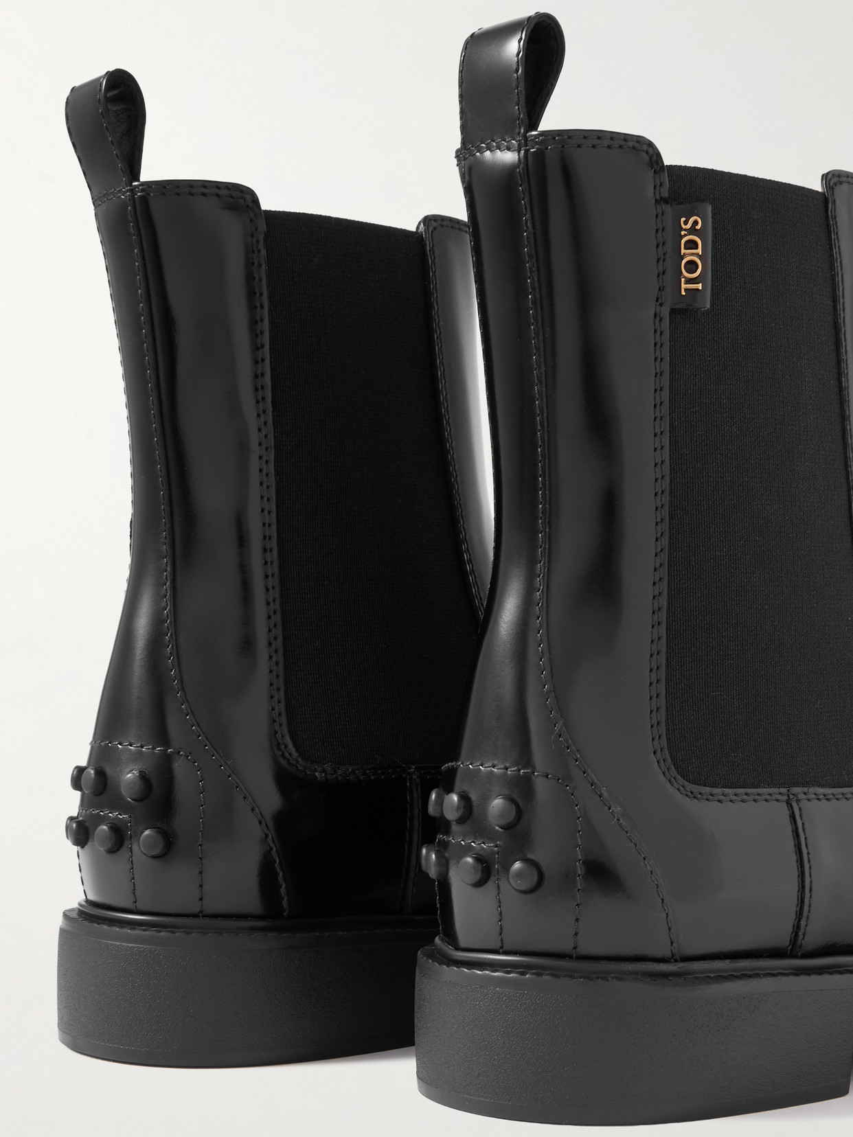 Glossed-Leather Chelsea Boots