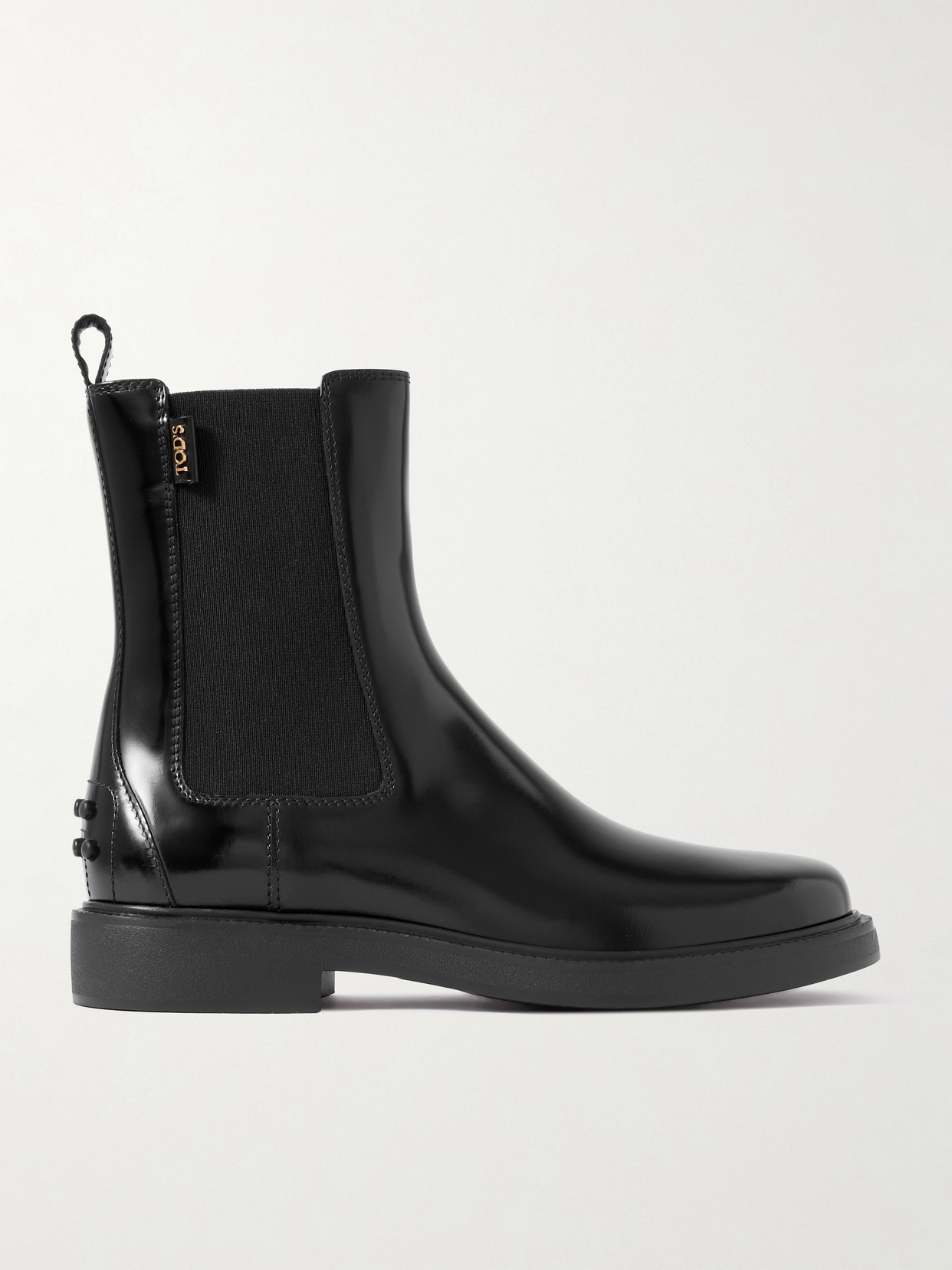 Tod's Glossed-leather Chelsea Boots In Black