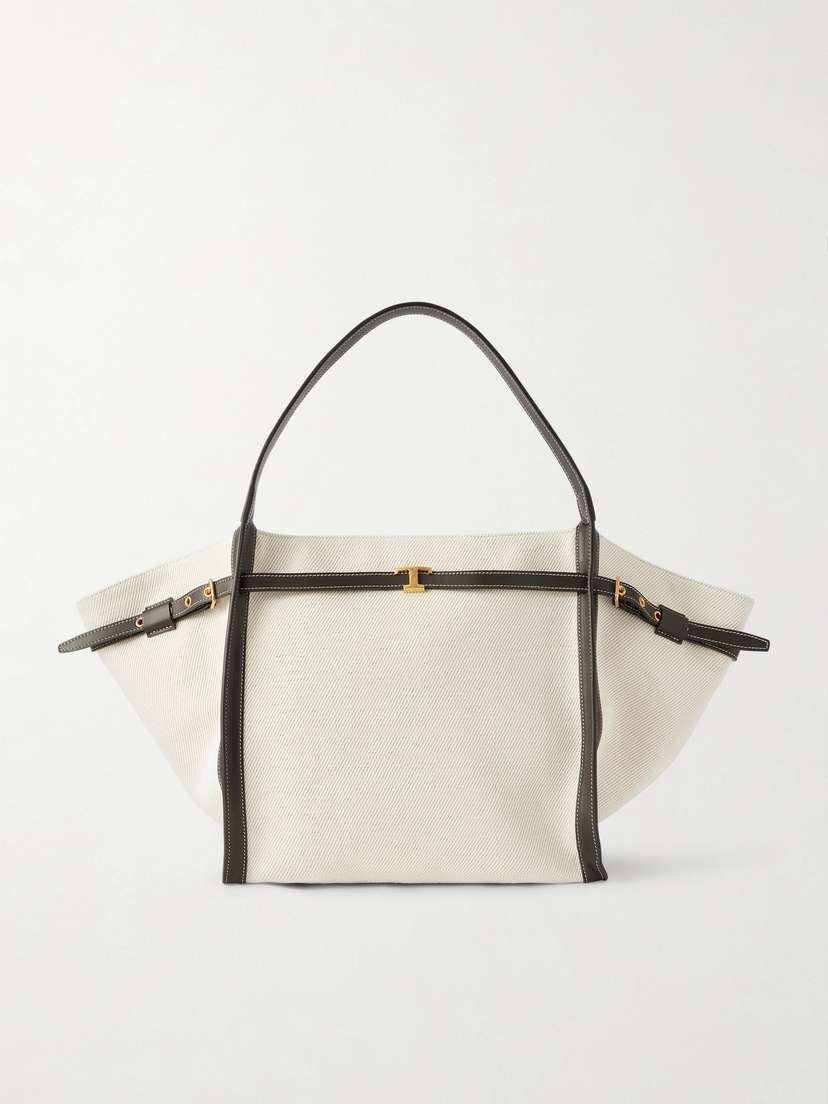 Tod's Tim Leather-trimmed Canvas Tote