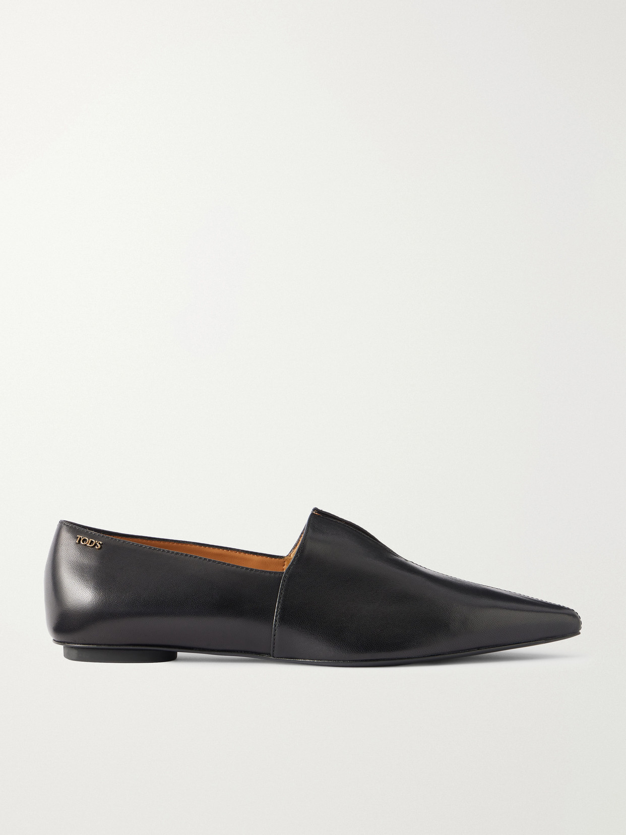10K Leather Pointed-Toe Ballet Flats