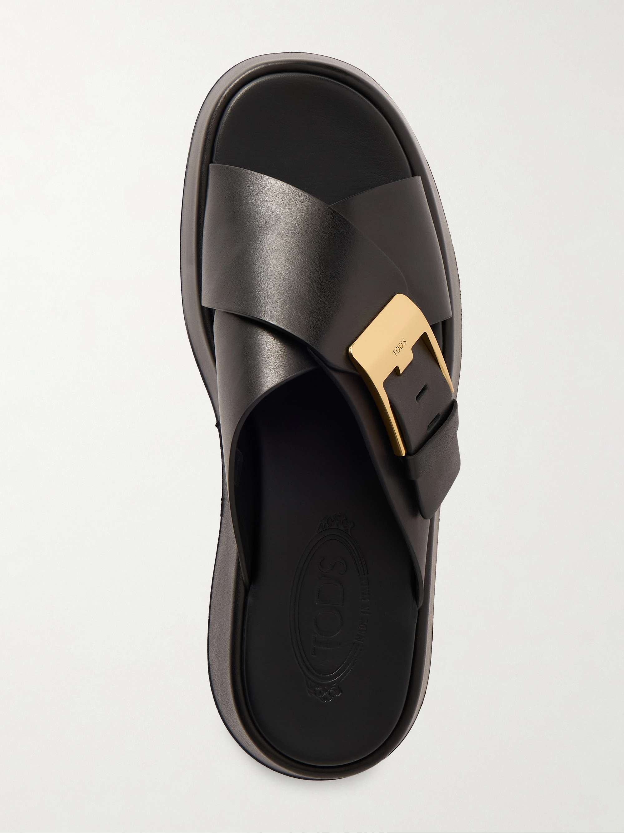 Tod\'s Black Leather Slide Sandals size 7 Tod main image 4