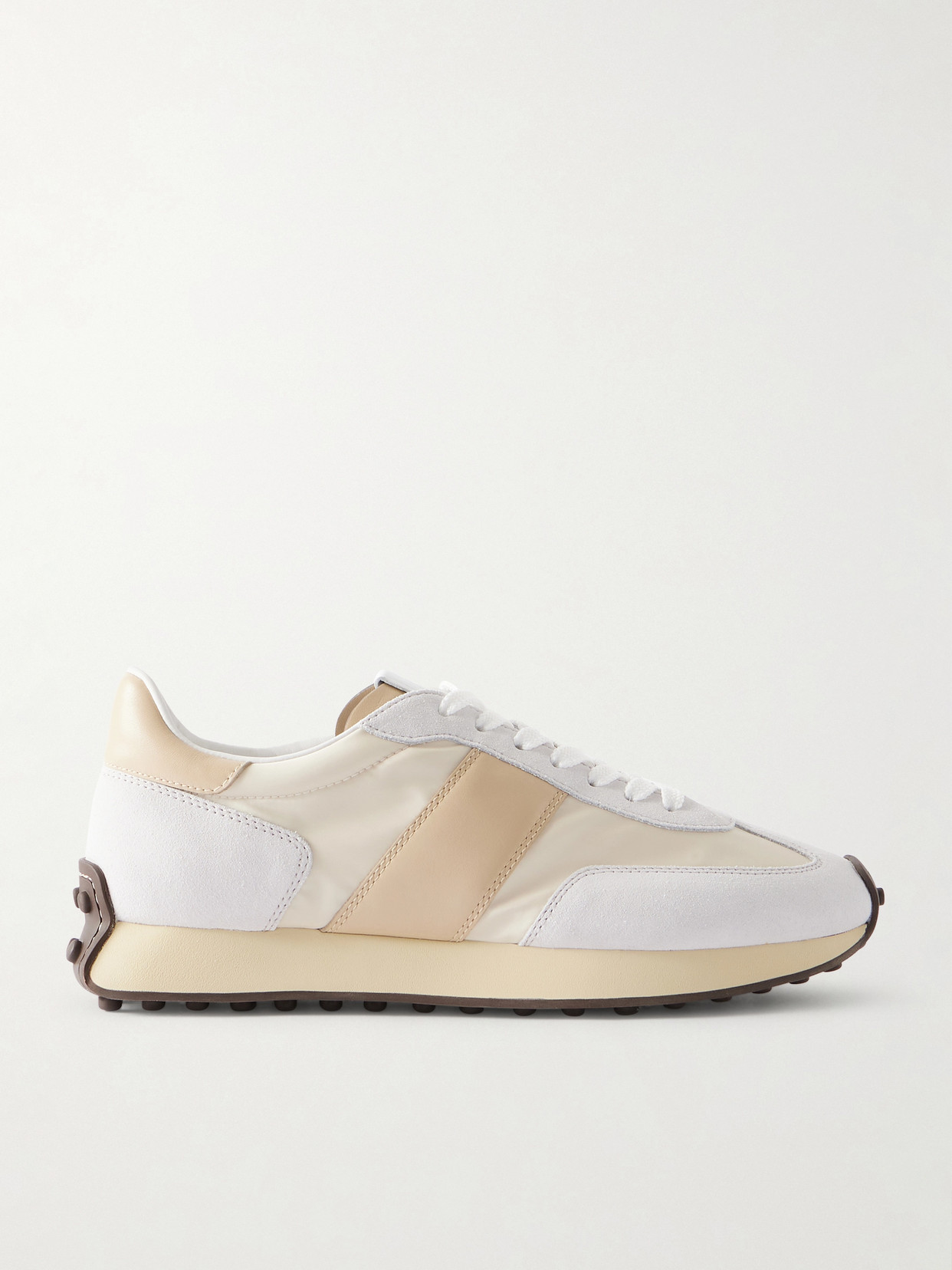 Tod's Sportivo Active Leather And Suede-trimmed Shell Sneakers In Neutral