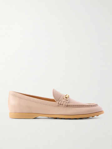 Tod's Gomma embellished textured-leather loafers