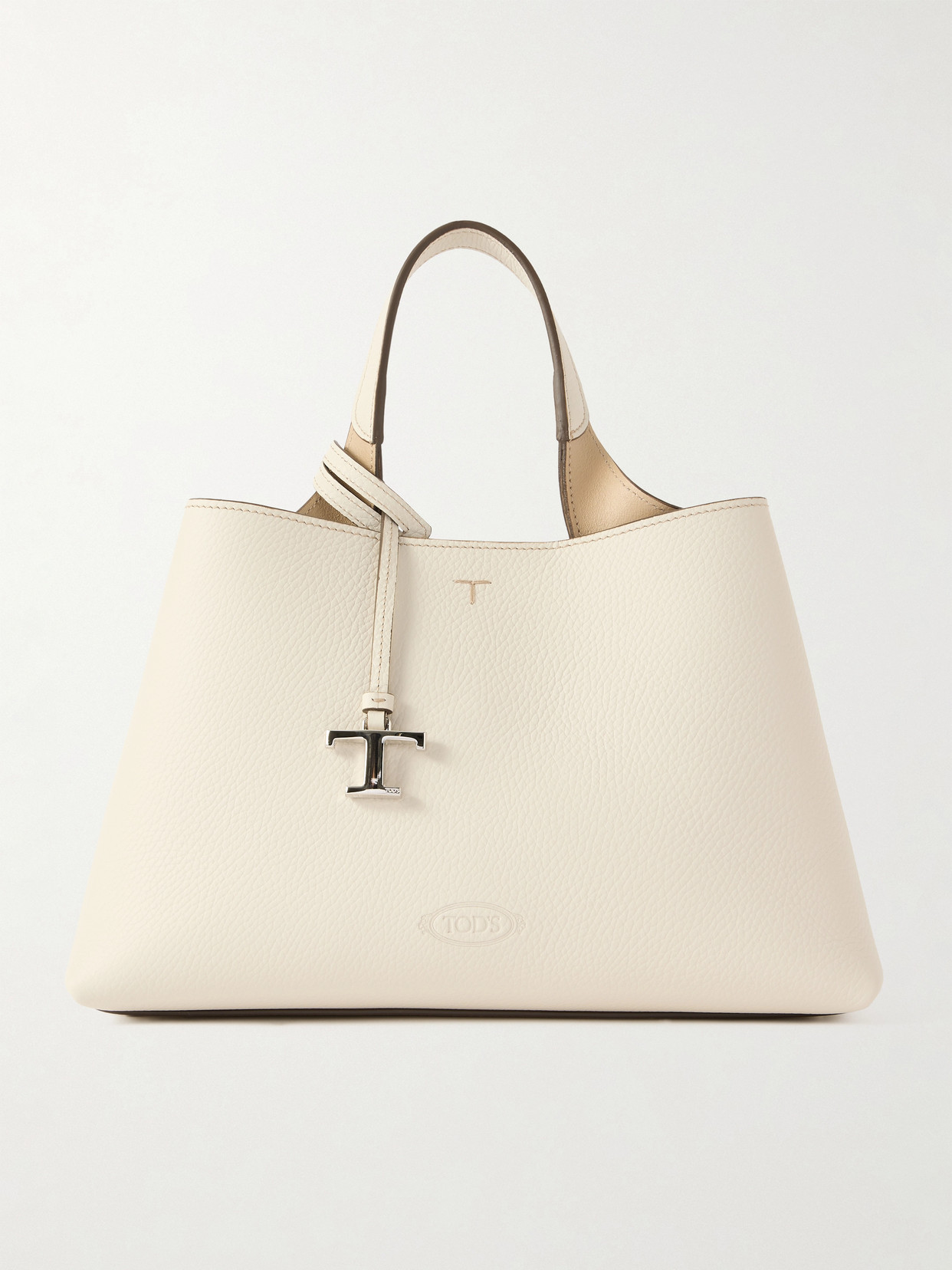 Tod's Small Textured-leather Tote In White