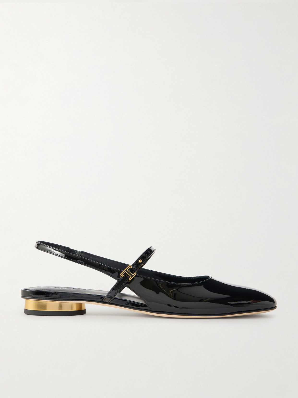 Tod's Patent-leather Mary Jane Slingback Flats In Black