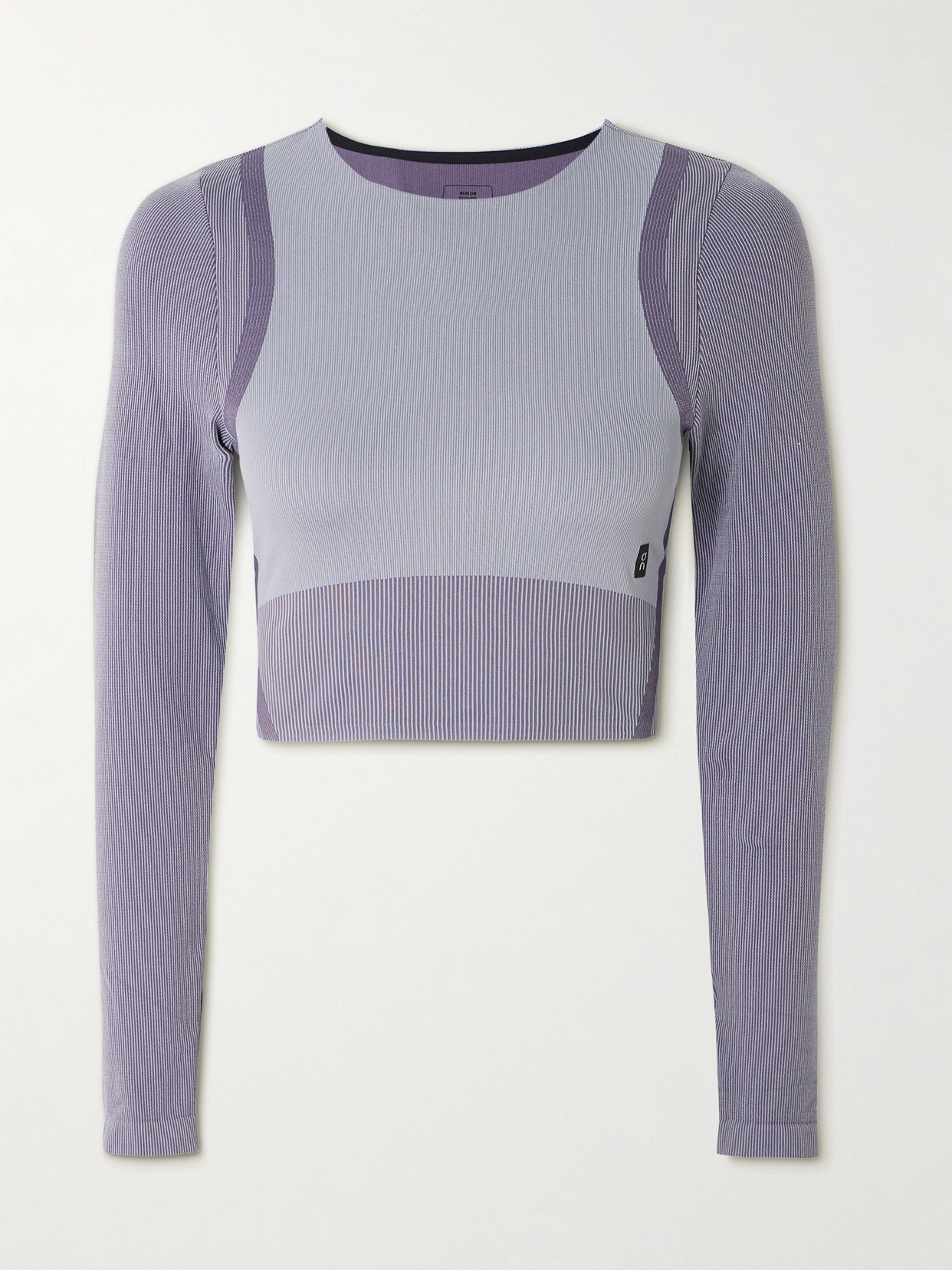On Train 2-in-1 Cropped Stretch Recycled Top In Purple