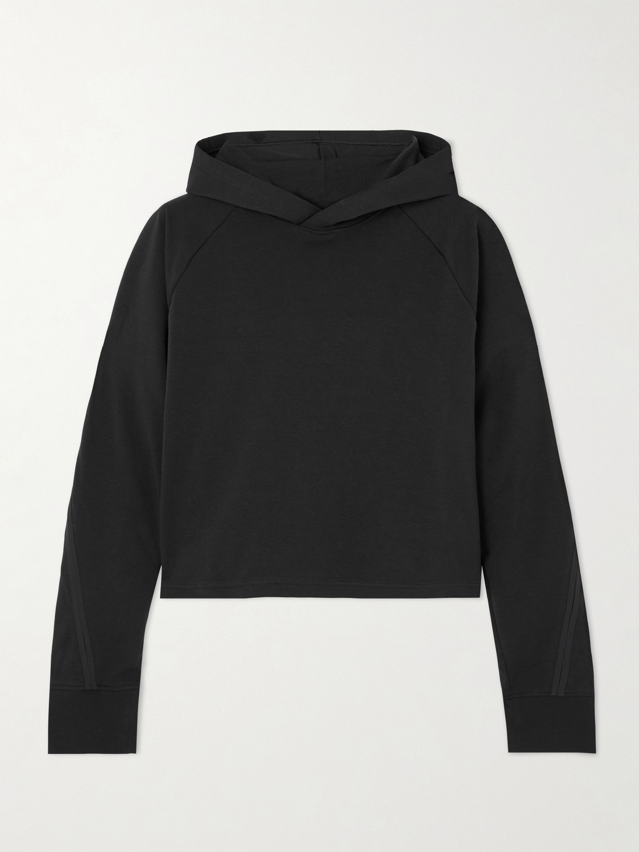 On Studio Cropped Jersey Hoodie In Black