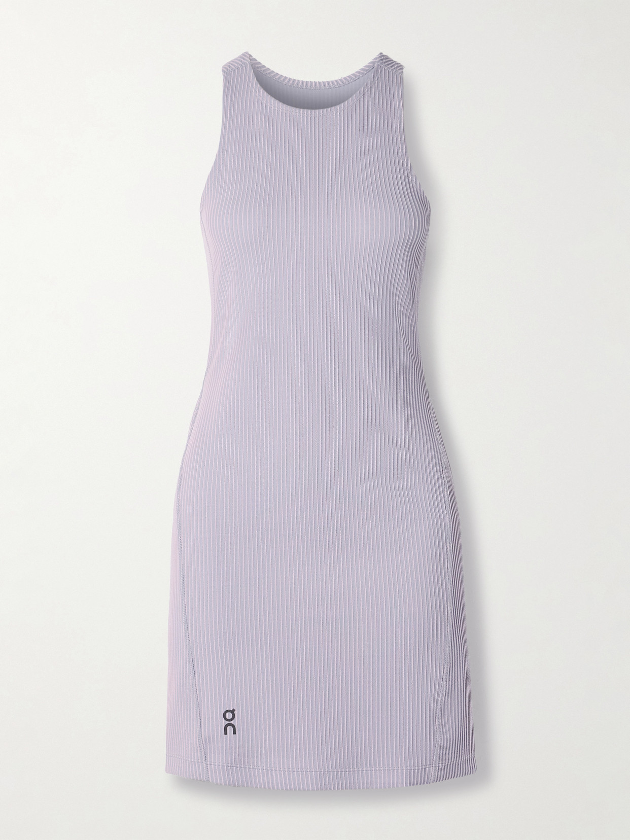 On All-day Ribbed Recycled Stretch Mini Dress In Purple