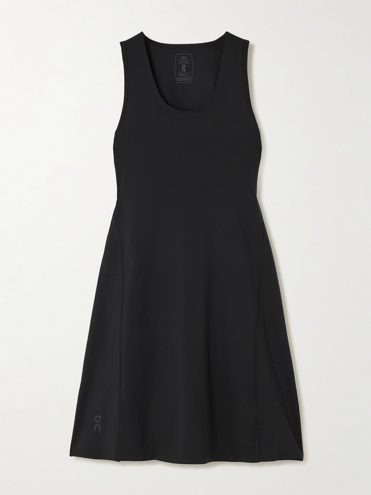 On Studio Cutout Paneled Stretch-jersey Mini Dress In Black