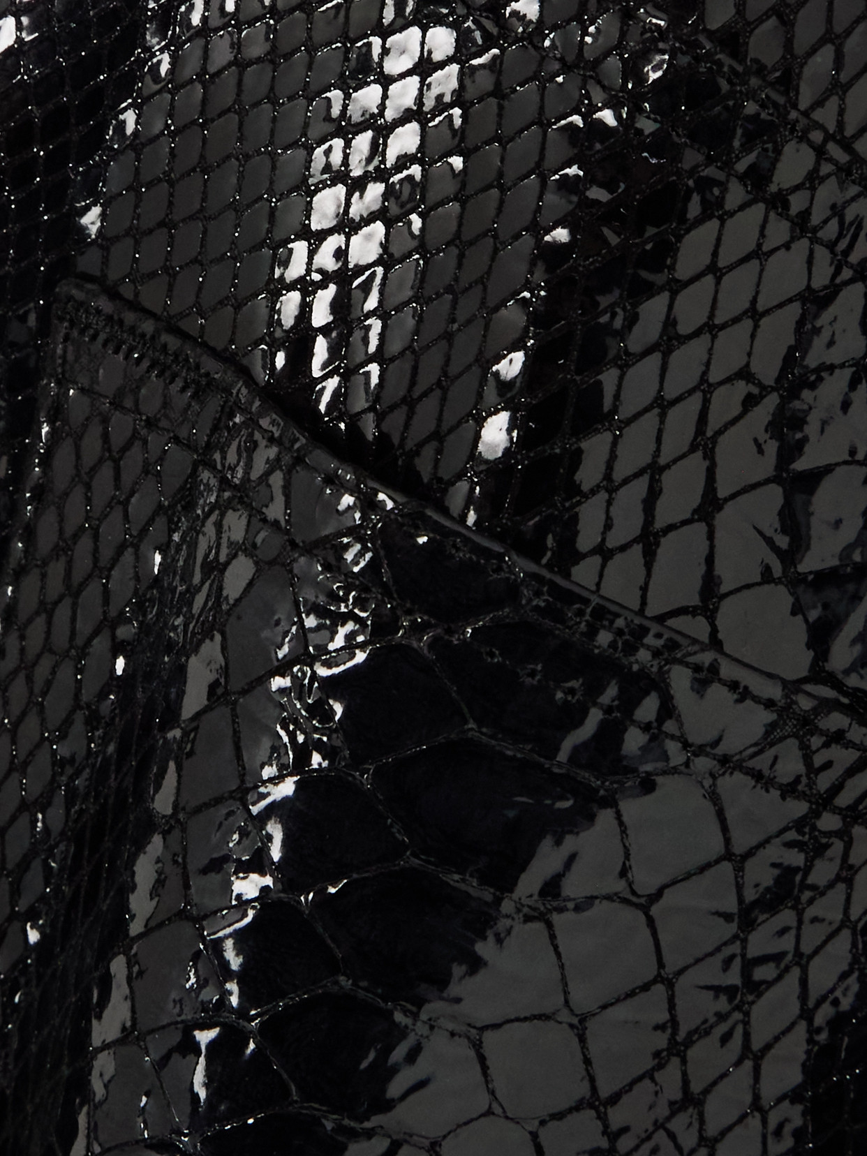 Frame Crinkled Cropped High-rise Wide-leg Leather Pants In Black