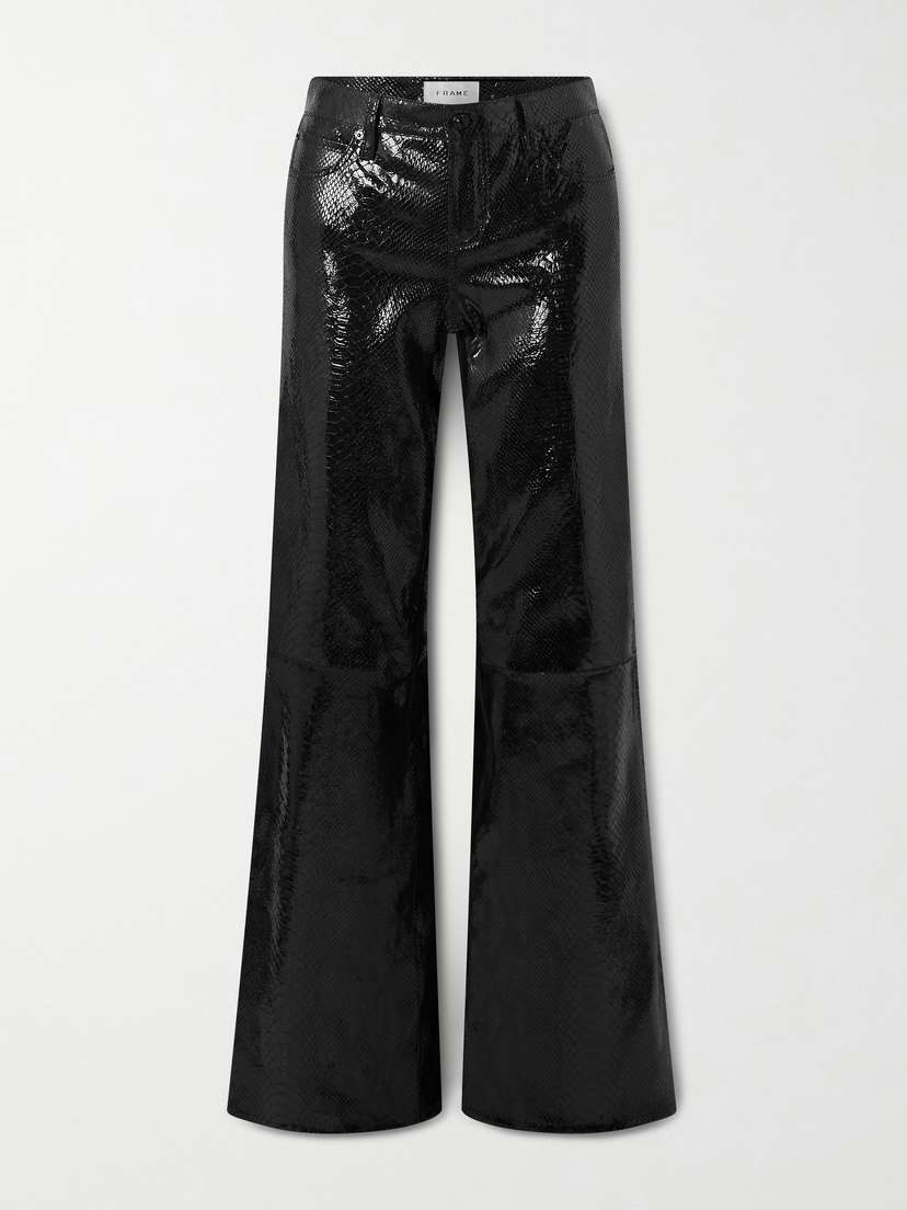 Frame Rodeo Croc-effect Leather Flared Pants