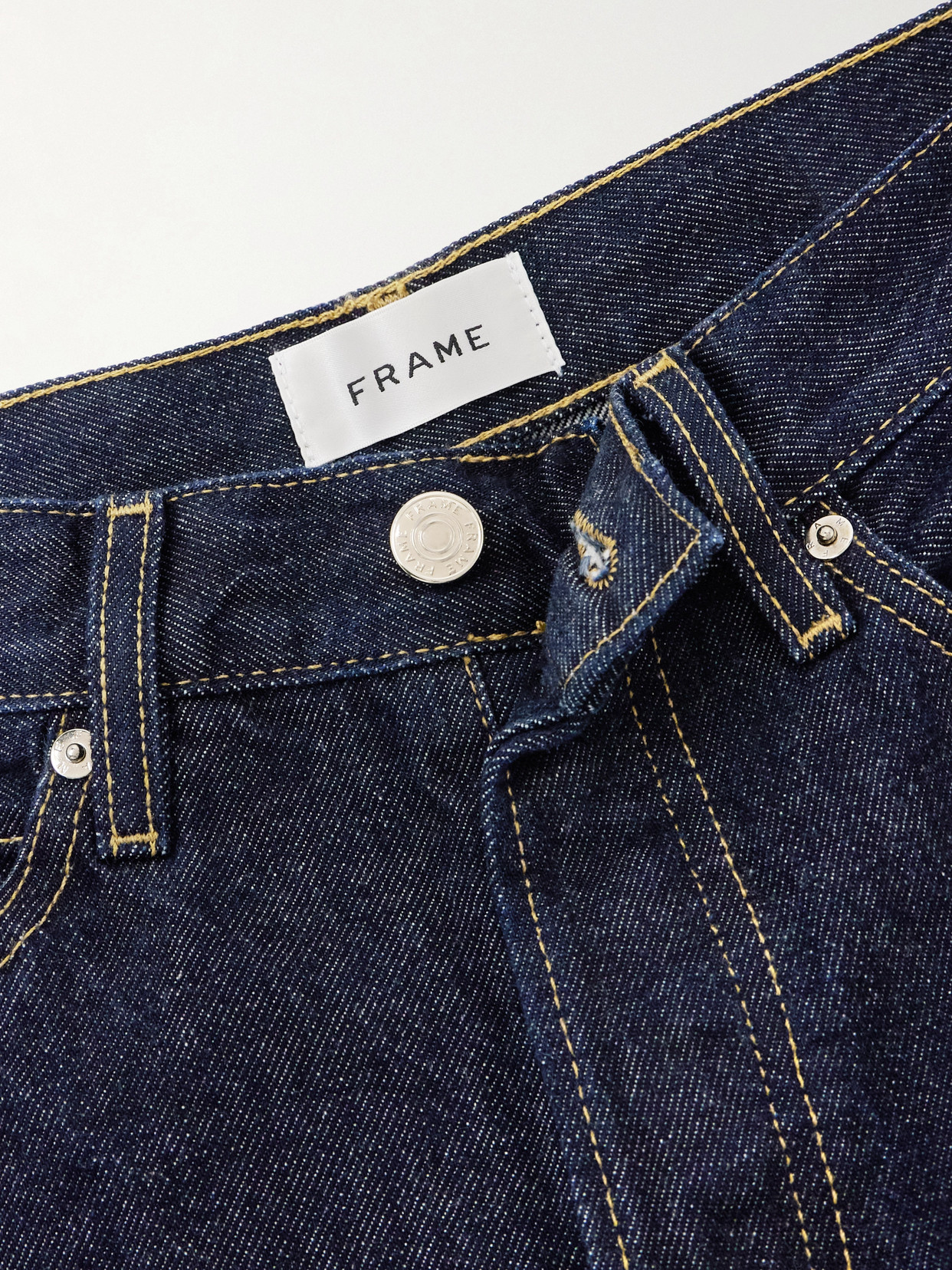 Frame The Vertical High-rise Straight-leg Jeans In Blue