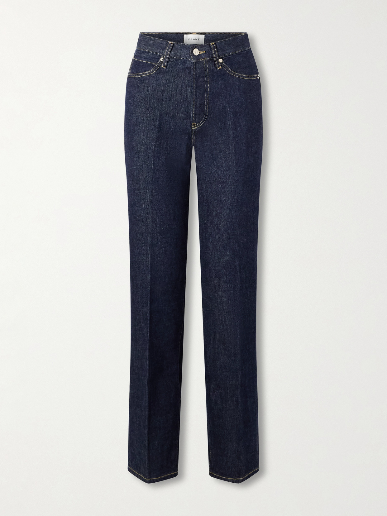 Frame The Vertical High-rise Straight-leg Jeans In Blue