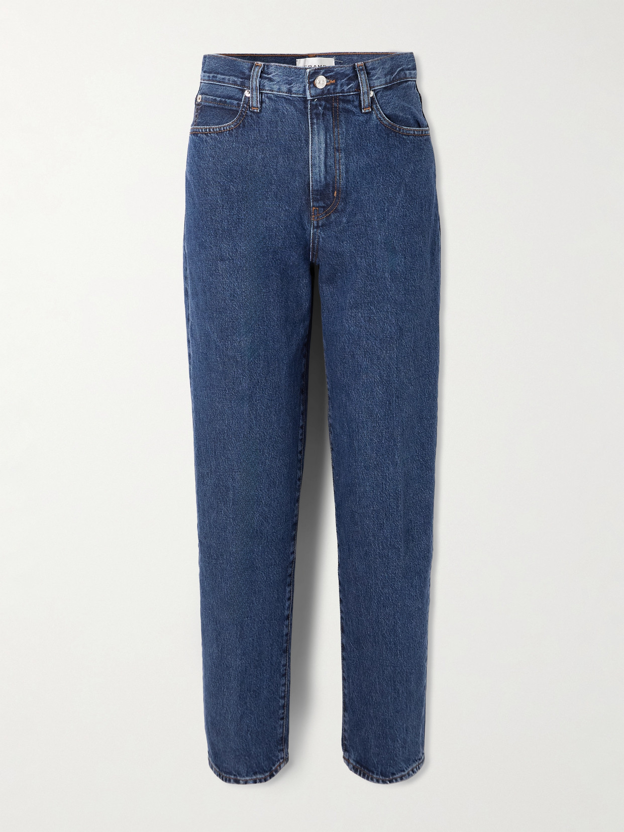 Frame The Neat High-rise Straight-leg Jeans In Blue
