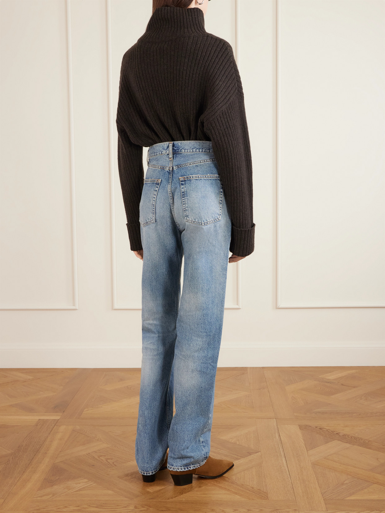 Frame The Stack High-rise Straight-leg Jeans In Blue