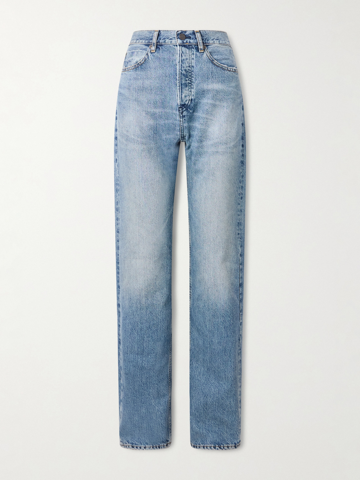 Frame The Stack High-rise Straight-leg Jeans In Blue