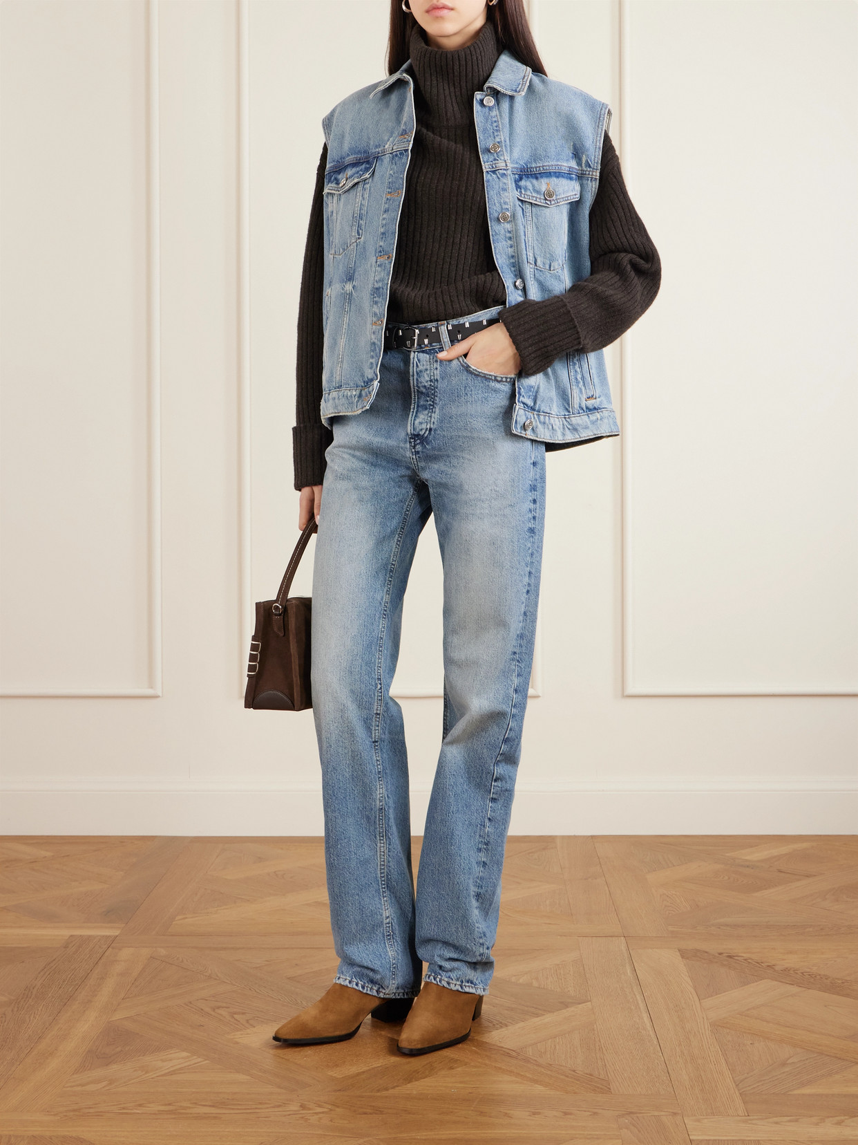 Frame The Stack High-rise Straight-leg Jeans In Blue