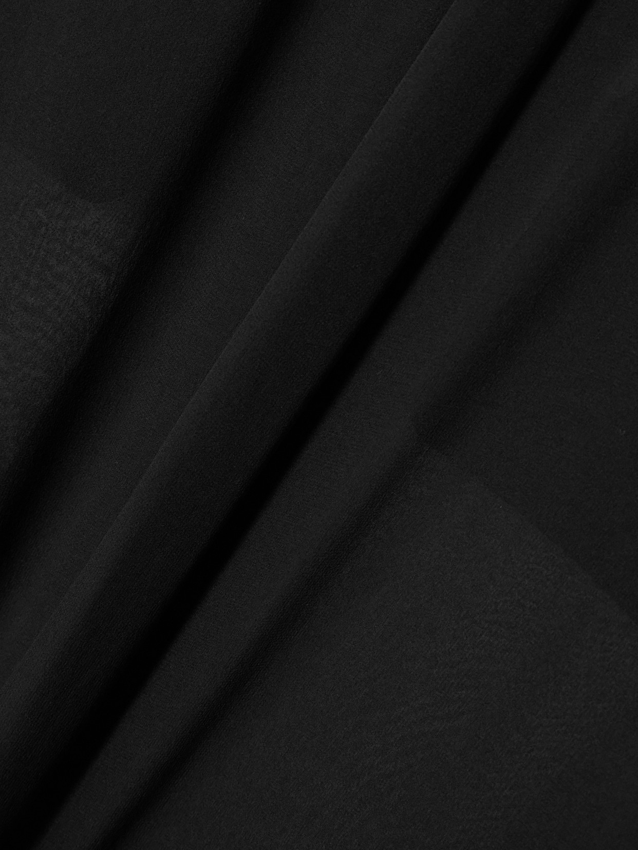 Pussy-Bow Velvet-Trimmed Silk-Chiffon Blouse