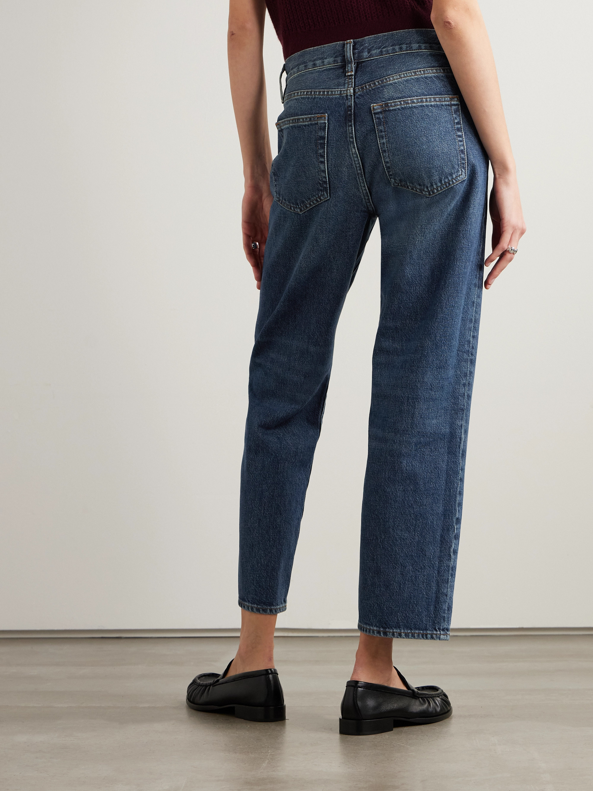 FRAME The Hang cropped mid-rise straight-leg jeans