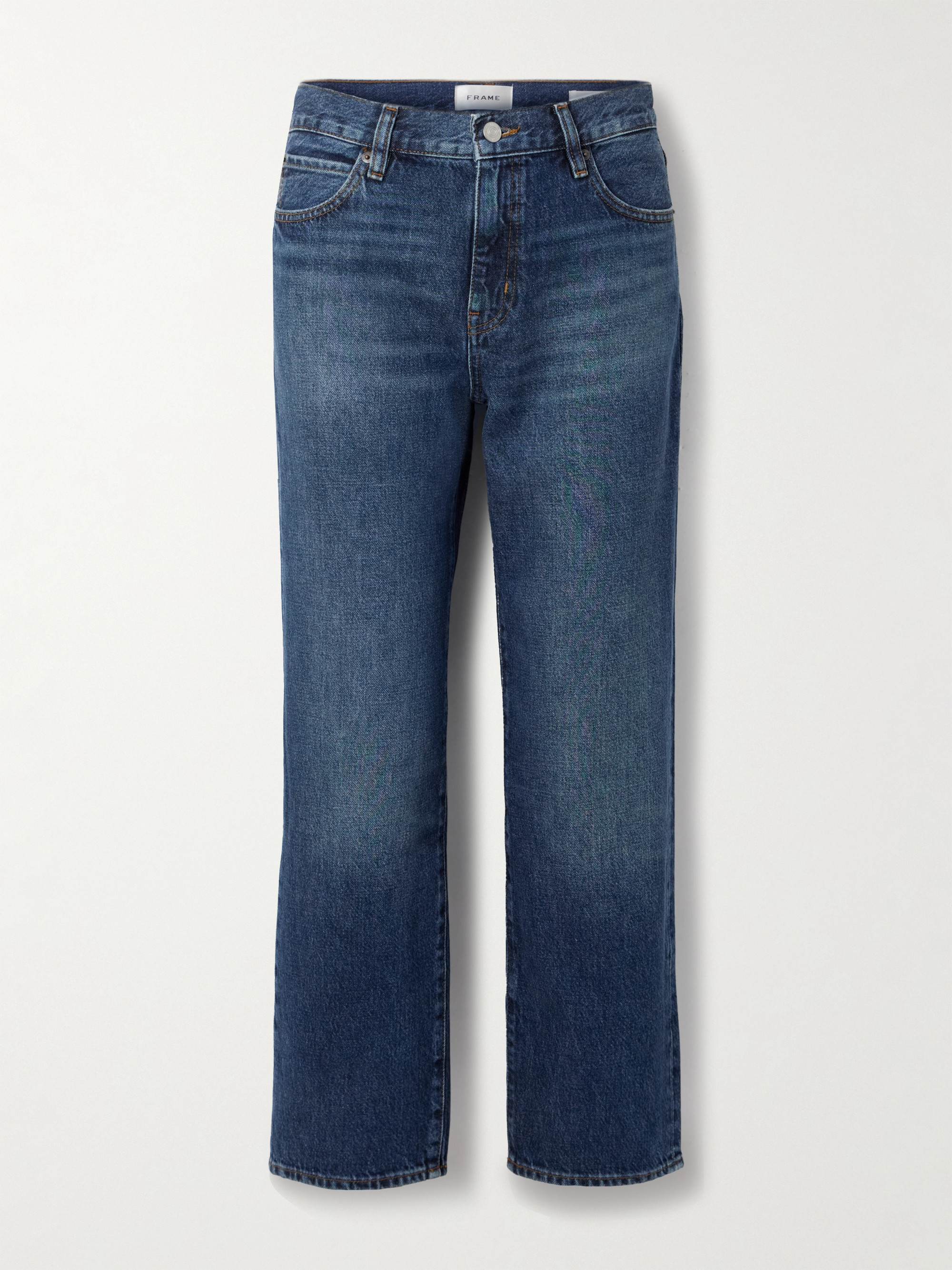 FRAME The Hang cropped mid-rise straight-leg jeans