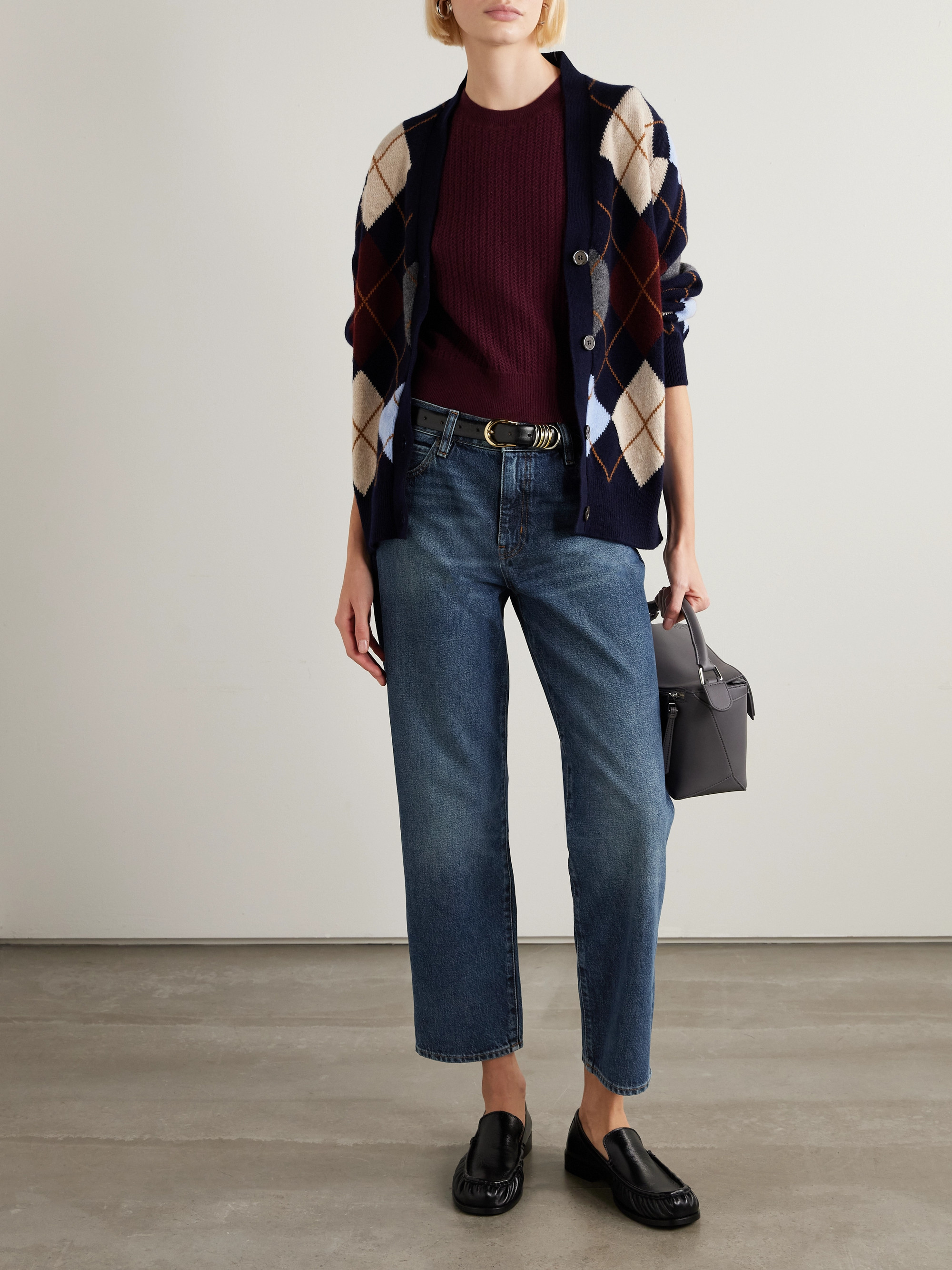 FRAME The Hang cropped mid-rise straight-leg jeans