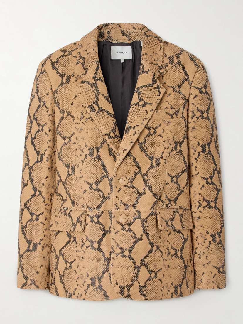 Frame Snake-effect Leather Blazer