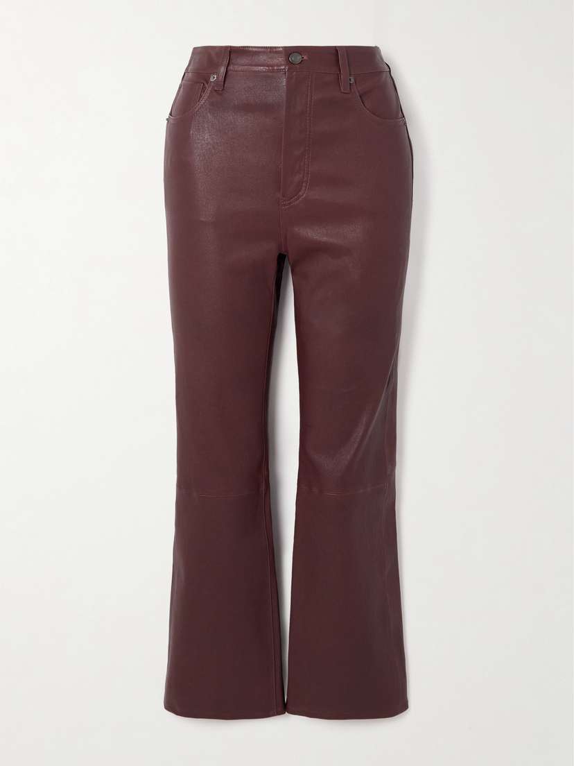Frame The Reboot Cropped Leather Flared Pants