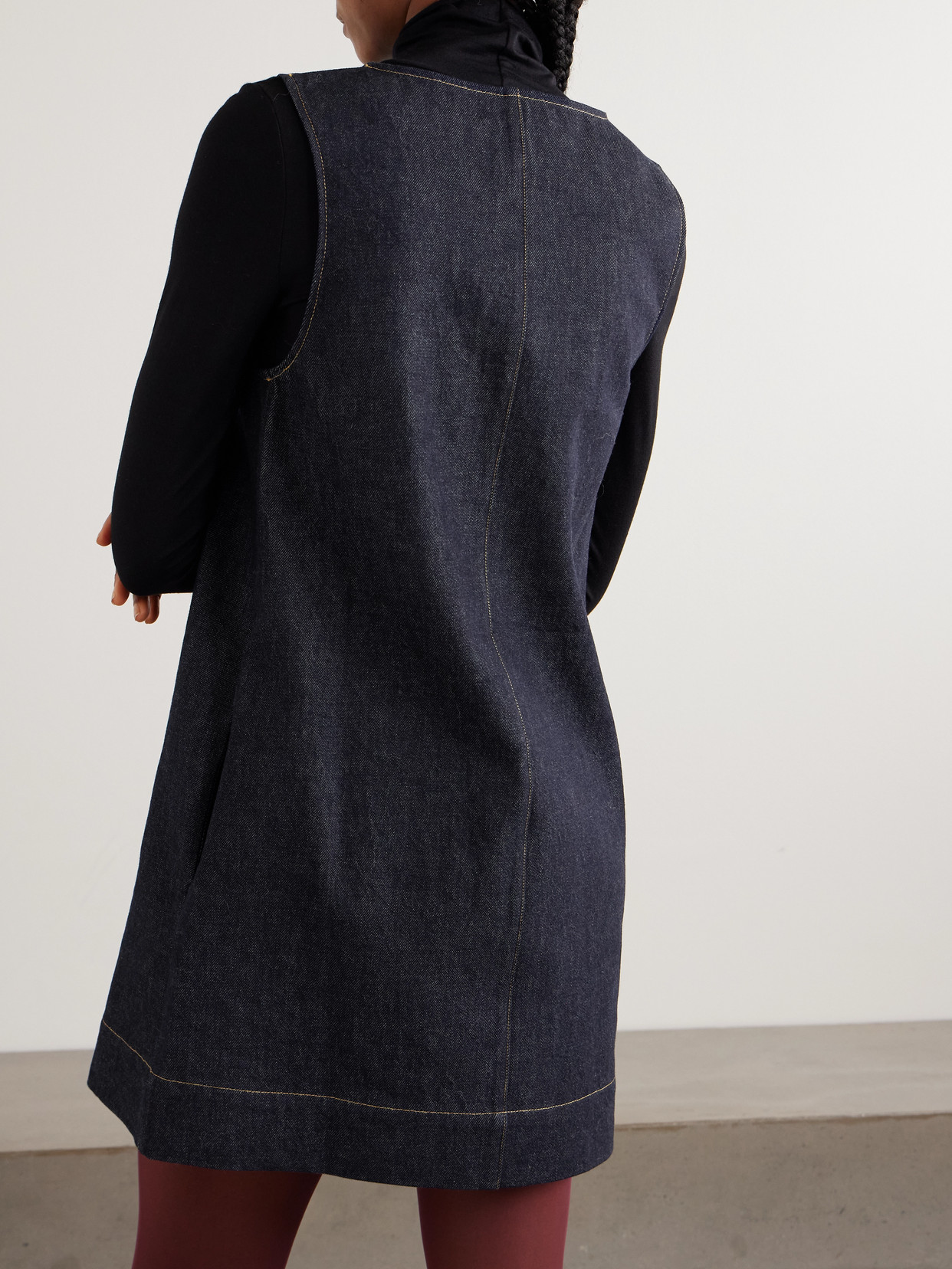 Frame The Form Denim Mini Dress In Blue